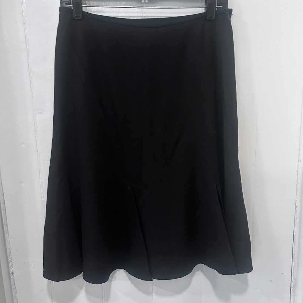 Culture NYC Black Flared Midi Skirt with Slits Made in USA Size 6 vintage goth